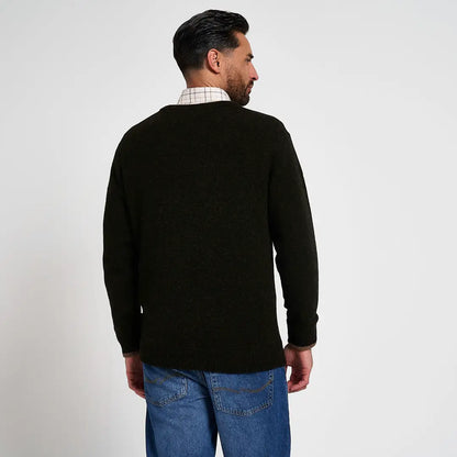 Black Jack Pyke Ashcombe V-Neck Jumper with ribbed cuffs and hem