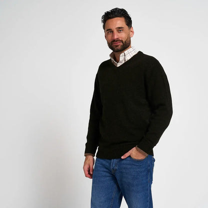 Jack Pyke Ashcombe black v-neck jumper with soft textured knit