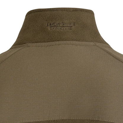 Close-up of the brown fleece jacket collar from Jack Pyke Bleasdale Half-Zip Fleece Top