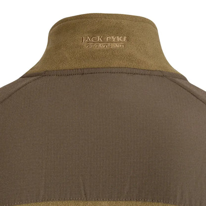 Brown and tan fleece jacket with high collar from Jack Pyke Bleasdale collection