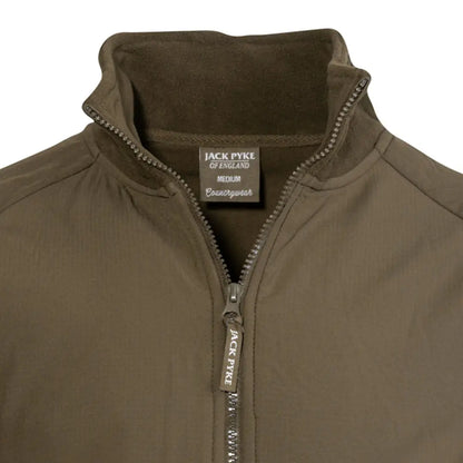 Olive green Jack Pyke Bleasdale half-zip fleece top for outdoor adventures