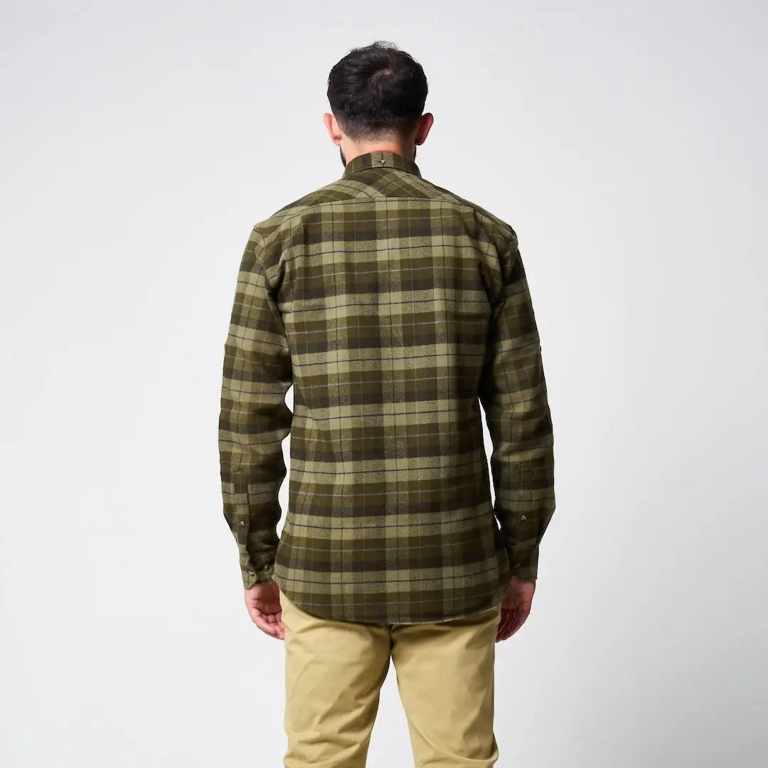 Jack Pyke Bleasdale Heavy Flannel Shirt in olive plaid