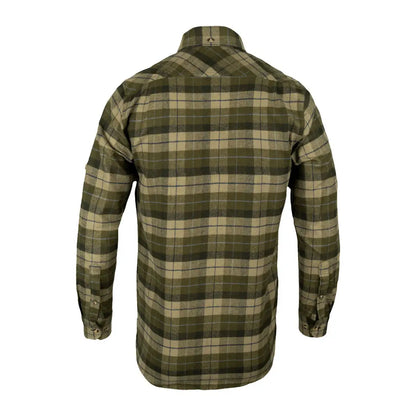Jack Pyke Bleasdale Heavy Flannel Shirt in green and beige plaid design