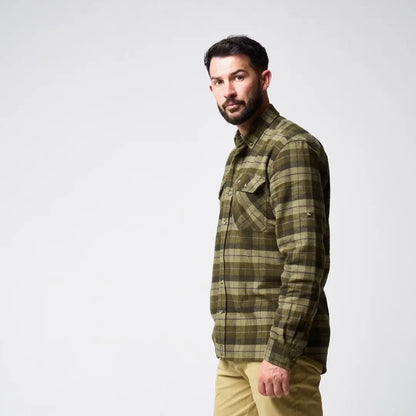 Jack Pyke Bleasdale Heavy olive brown plaid flannel shirt