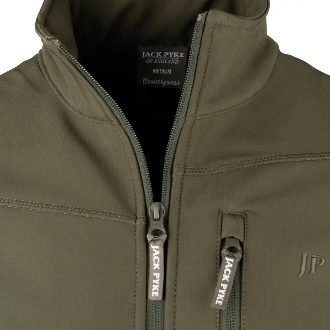 Olive green Jack Pyke Bleasdale Softshell Jacket for outdoor adventures