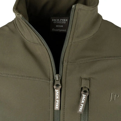Olive green Jack Pyke Bleasdale Softshell Jacket for outdoor adventures