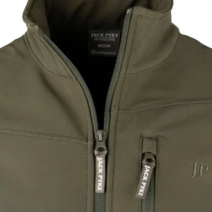 Olive green Jack Pyke Bleasdale Softshell Jacket for outdoor adventures