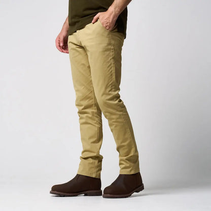 Slim-fit Jack Pyke chino trousers in khaki with subtle stitching
