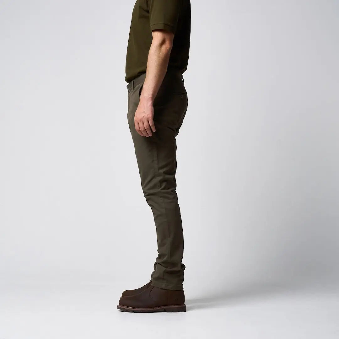 Olive green slim-fit Jack Pyke Chino Trousers
