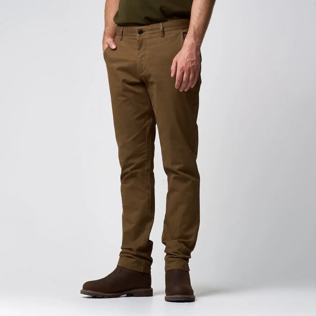 Olive green slim-fit cotton Jack Pyke chino trousers