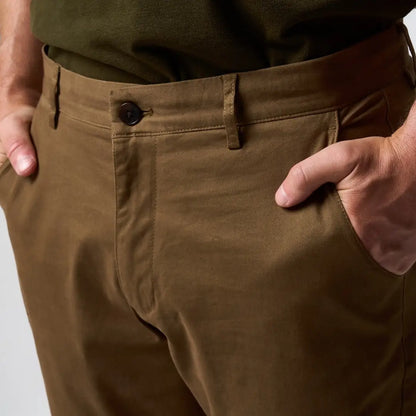 Khaki Jack Pyke chino trousers with button closure and stitching