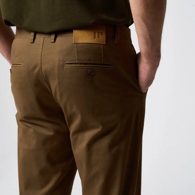 Jack Pyke Chino trousers in brown with tan belt loop JP logo