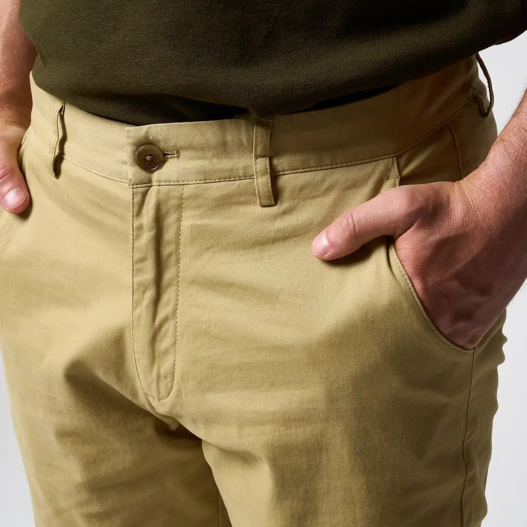 Jack Pyke Chino Trousers in khaki with button closure and belt loops