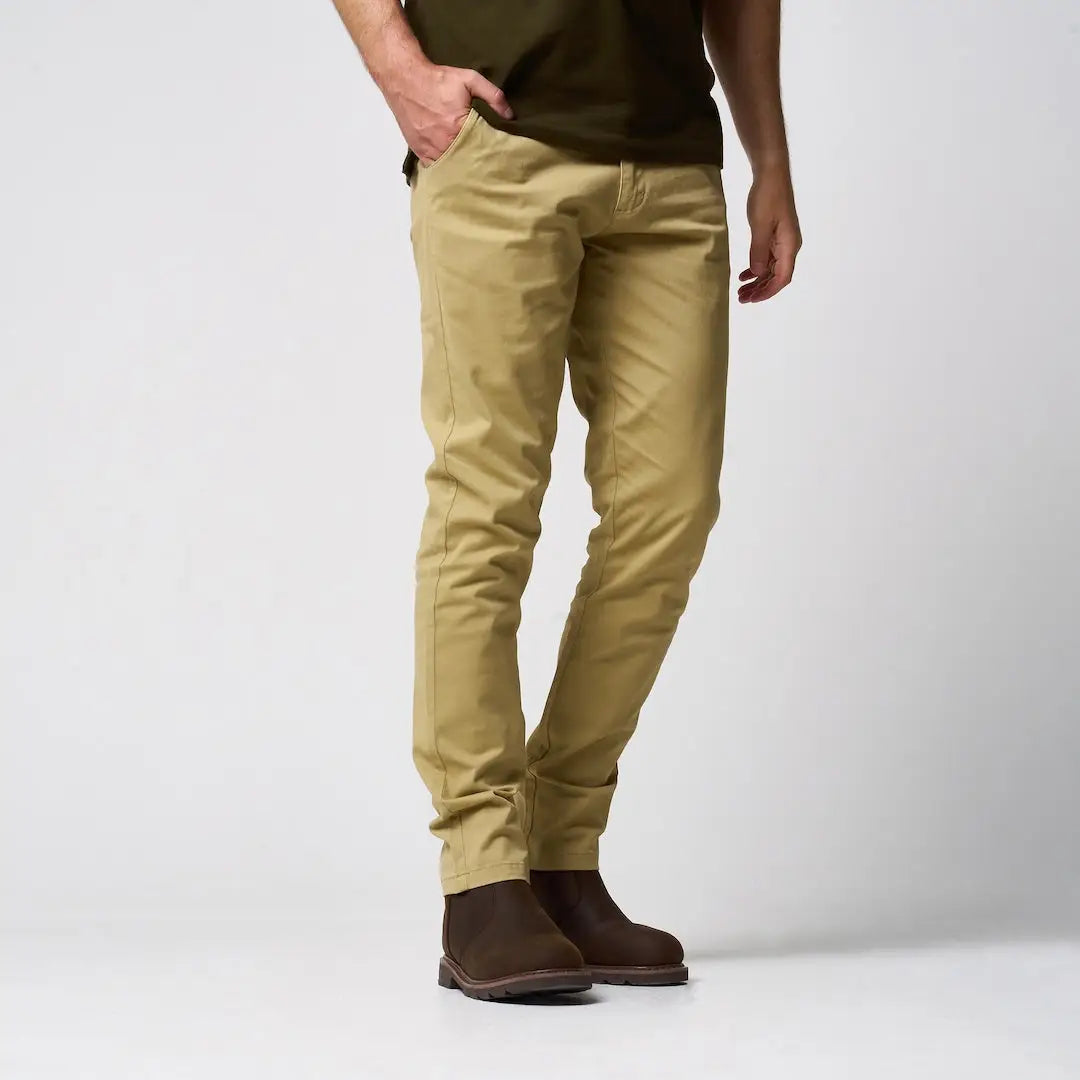Slim fit Jack Pyke Chino trousers in khaki with subtle stitching