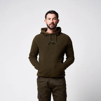 Jack Pyke Country Fleece Hoodie in olive green with hood and pocket