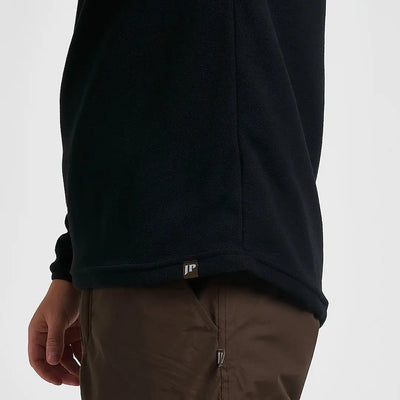 Jack Pyke Country fleece top, black long-sleeved with brown tag