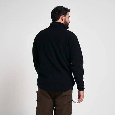 Jack Pyke Country fleece top: black high-collar jacket with long sleeves