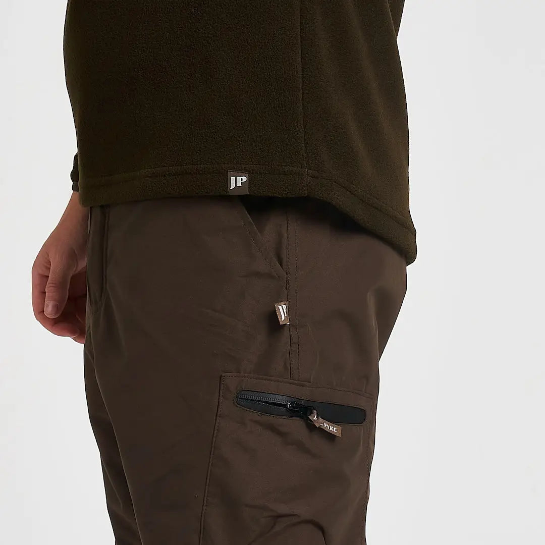 Jack Pyke County Fleece Top with olive green cargo pants, black zipper