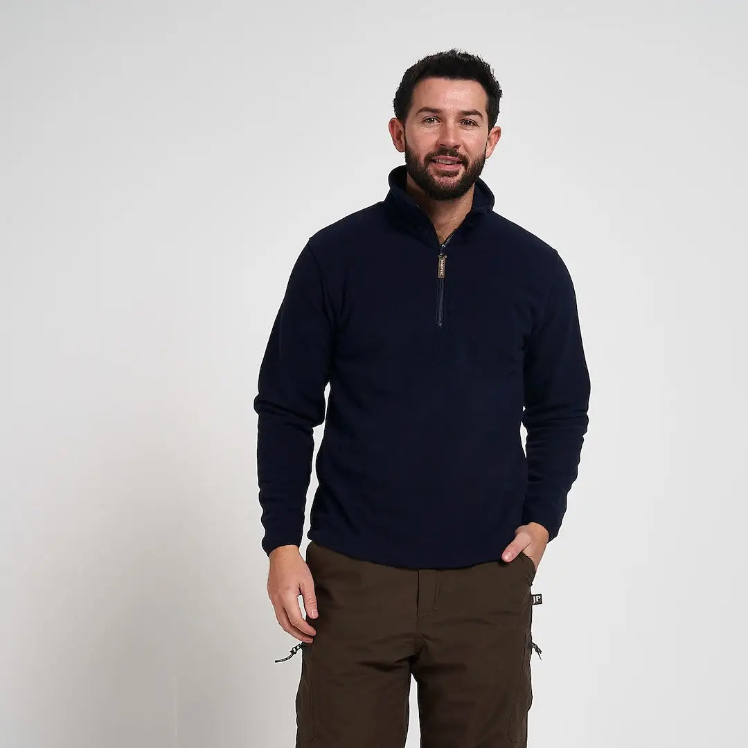 Navy blue Jack Pyke Country Fleece quarter-zip pullover top