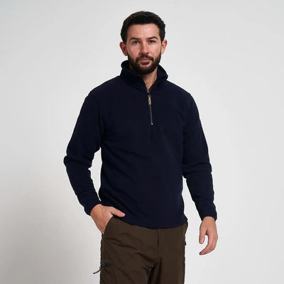 Jack Pyke Country Fleece navy blue half-zip pullover top