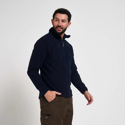 Jack Pyke Country Fleece Top in navy blue half-zip pullover