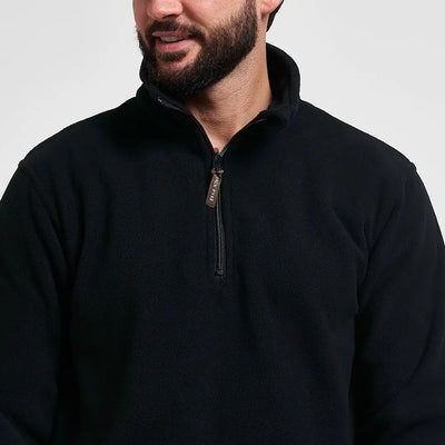 Jack Pyke Country Fleece Top: black quarter-zip pullover
