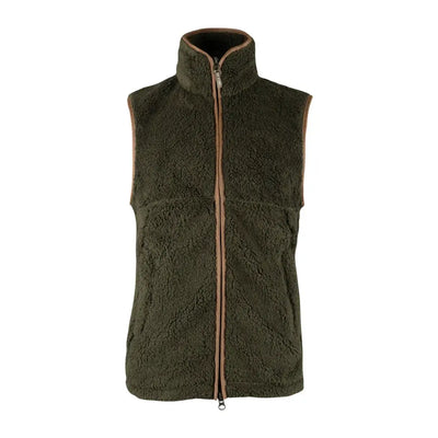 Dark green Jack Pyke Countryman chunky fleece gilet with full-length zipper