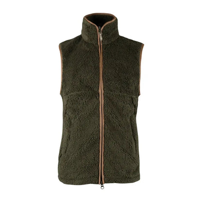 Dark green Jack Pyke Countryman chunky fleece gilet with full-length zipper