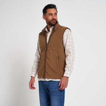 Brown Jack Pyke Countryman 300gsm micro fleece gilet with zipper and pockets