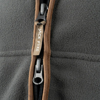 Brown Jack Pyke zipper on 300gsm micro fleece gilet