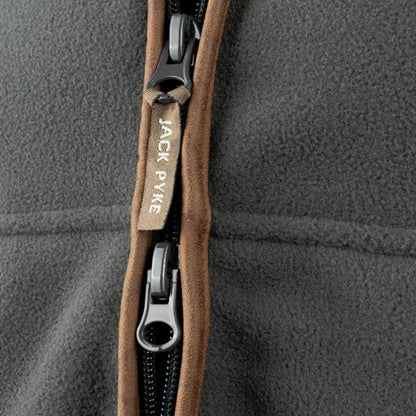 Brown Jack Pyke zipper on 300gsm micro fleece gilet