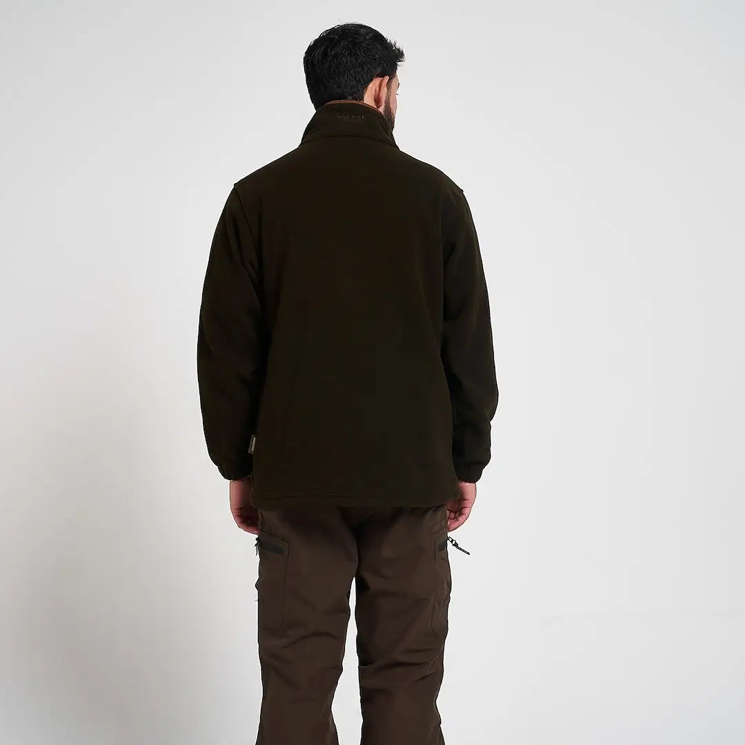Jack Pyke Countryman fleece jacket in dark olive green with high collar