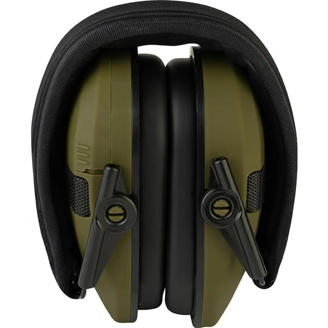 Olive green Jack Pyke Electronic Ear Defenders for comfy hearing protection