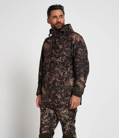 Man in Jack Pyke Galbraith hunting smock with earth-toned camo jacket and pants