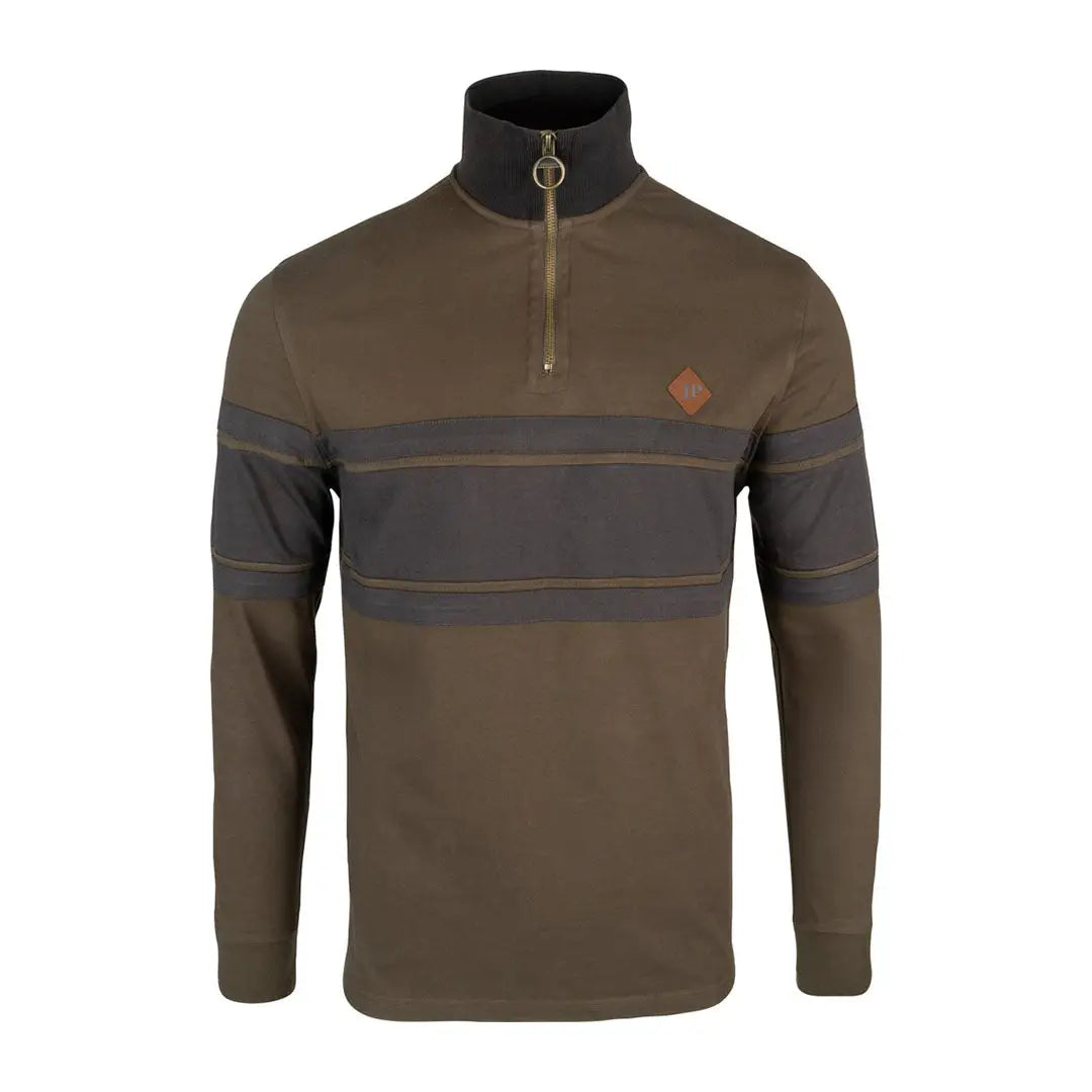 Jack Pyke half zip contrast sweatshirt in brown and gray fleece