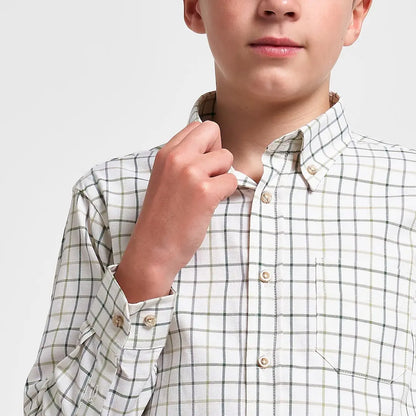 Jack Pyke Junior Countryman Shirt in crisp white black plaid
