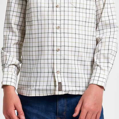 Jack Pyke Junior Countryman Shirt in crisp white black checkered fabric
