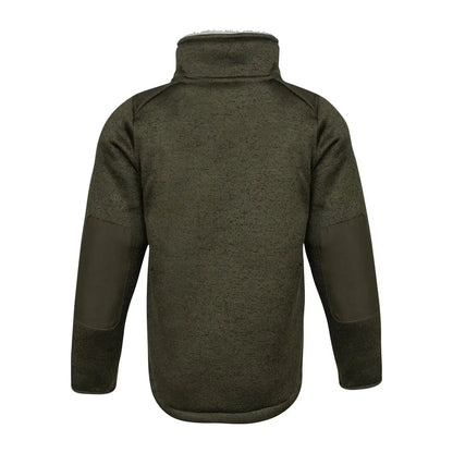 Jack Pyke Junior olive green fleece jacket with high collar and zipper