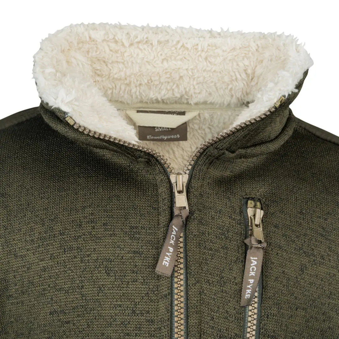 Jack Pyke Junior olive green sherpa-lined fleece jacket