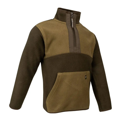 Jack Pyke Junior Two Tone Fleece Top with half-zip collar and kangaroo pocket