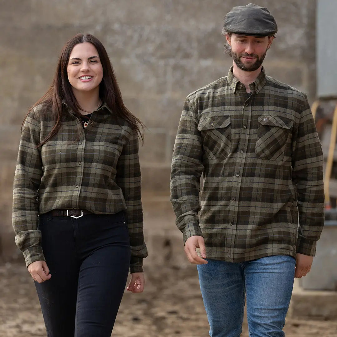 Matching plaid shirts from Jack Pyke Ladies Bleasdale Heavy Flannel Shirt collection