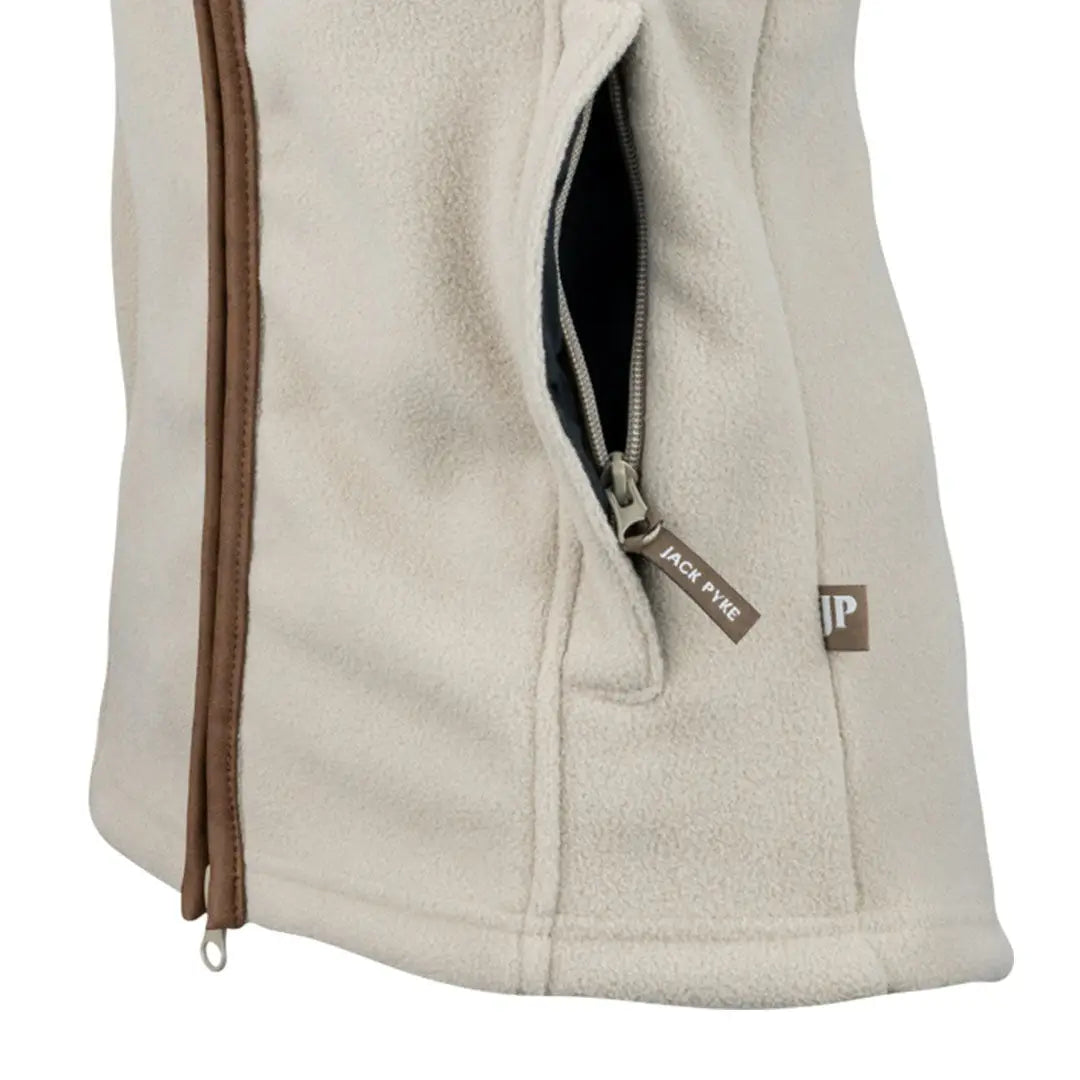 Beige fleece vest with zippered pocket from Jack Pyke Ladies Countryman collection