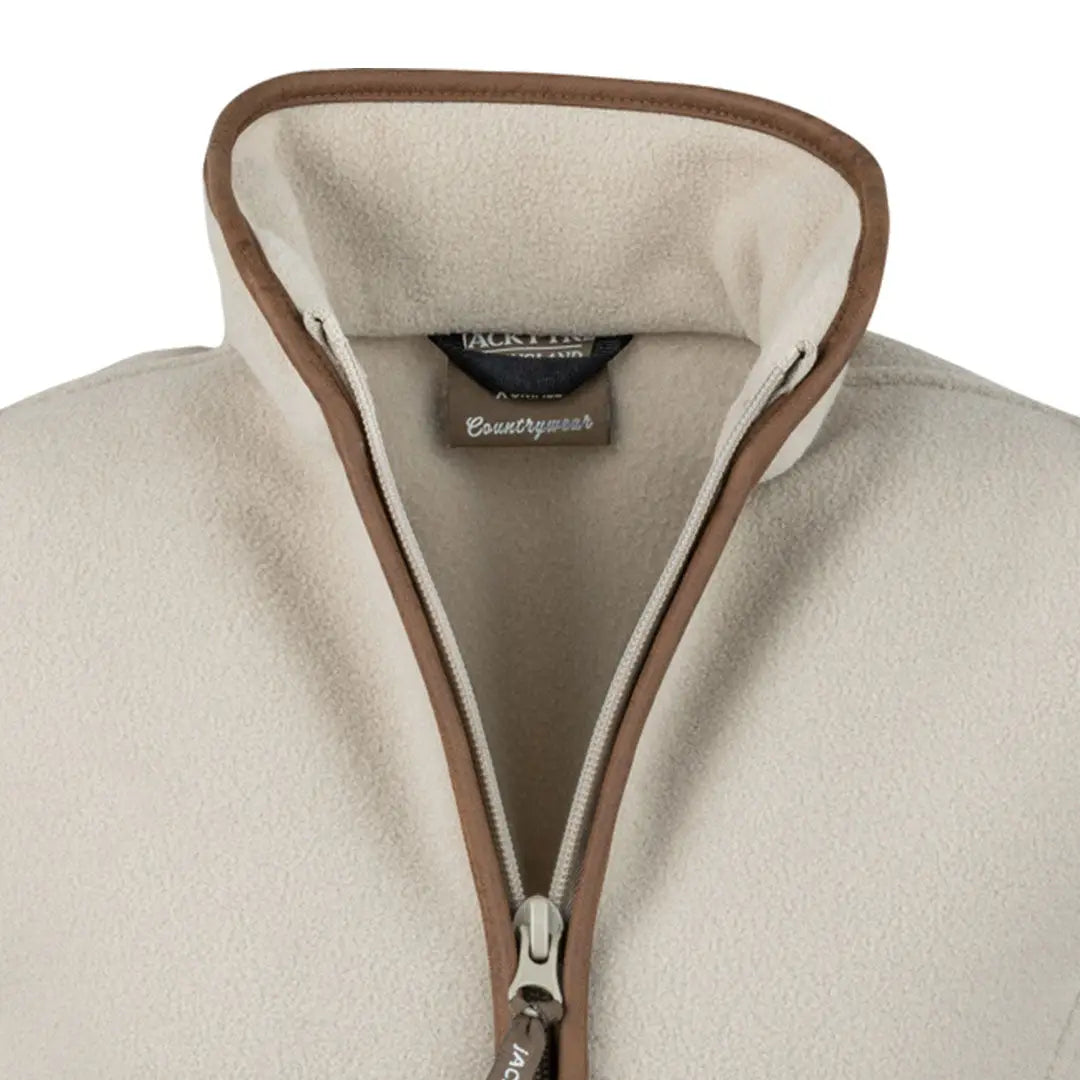 Beige fleece jacket with brown trim for Jack Pyke Ladies Countryman Fleece Gilet