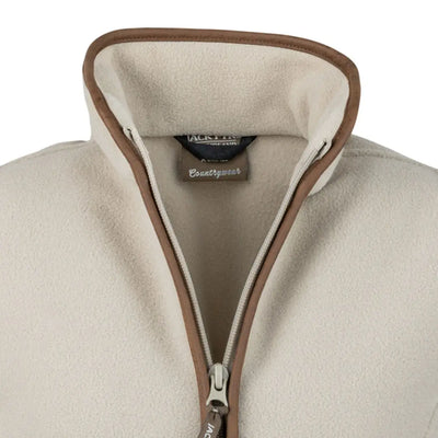 Beige fleece jacket with brown trim for Jack Pyke Ladies Countryman Fleece Gilet