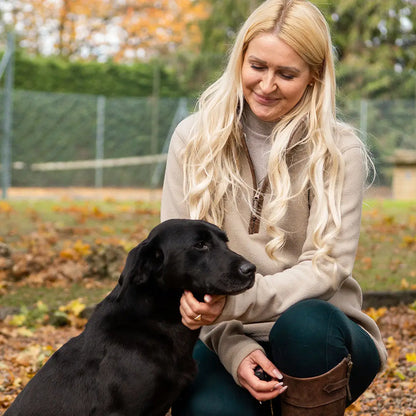 Jack Pyke Ladies black leather dog collar with silver buckle
