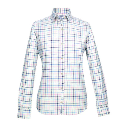 Stylish Jack Pyke Ladies Countryman shirt in white with plaid pattern in blue, red, and green