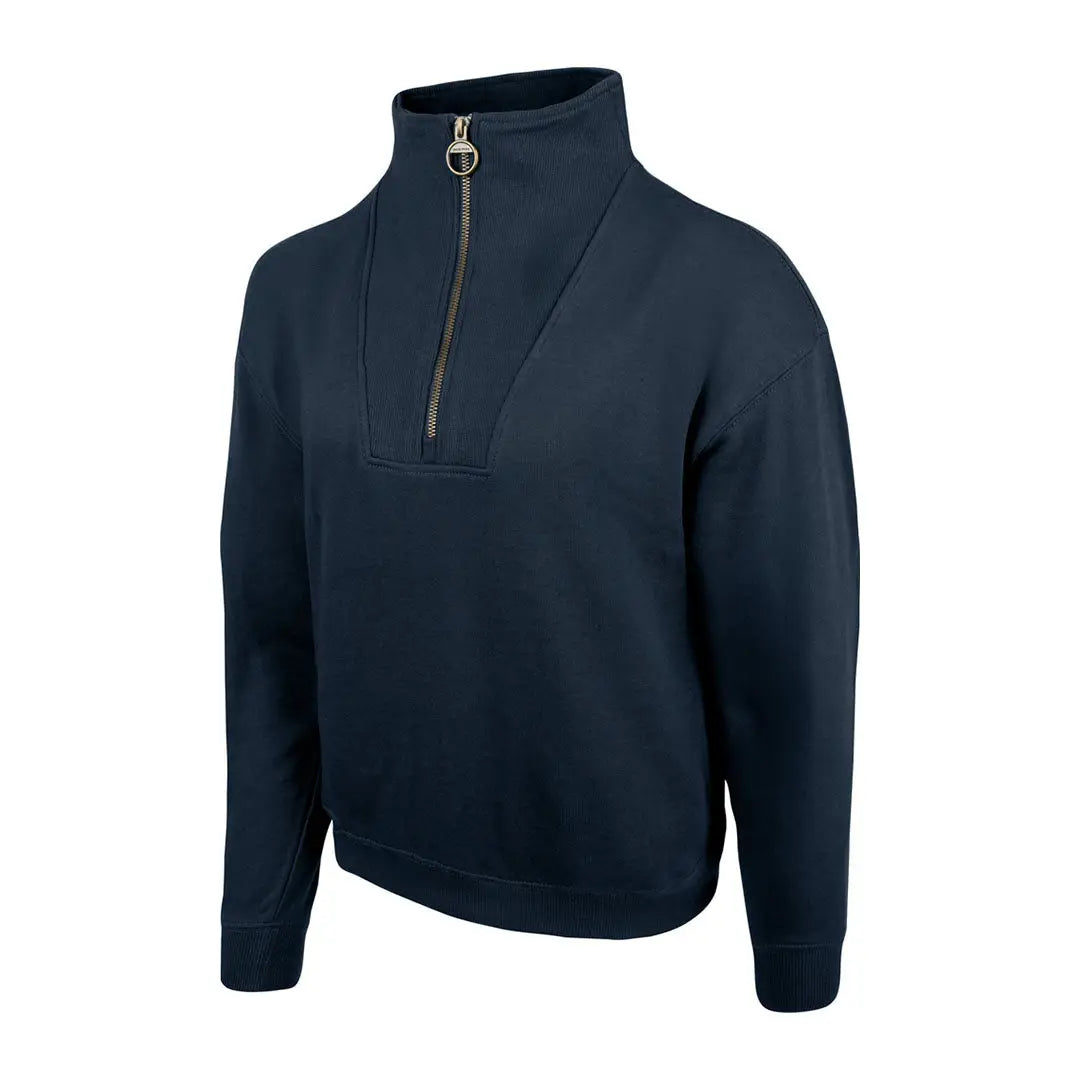 Navy blue Jack Pyke ladies half zip sweatshirt with metallic zipper