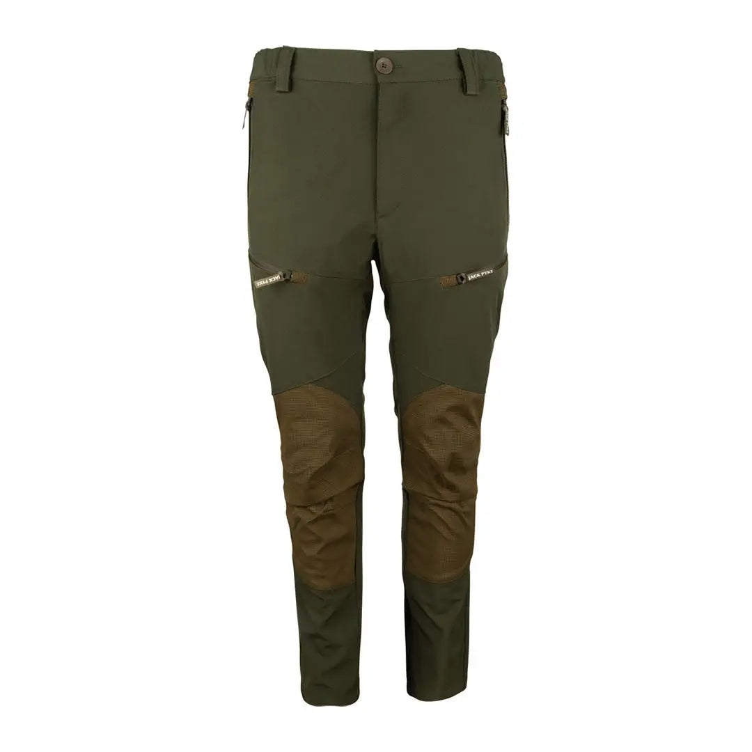 Olive green Jack Pyke Ladies Technical Trousers with knee patches for outdoor adventures