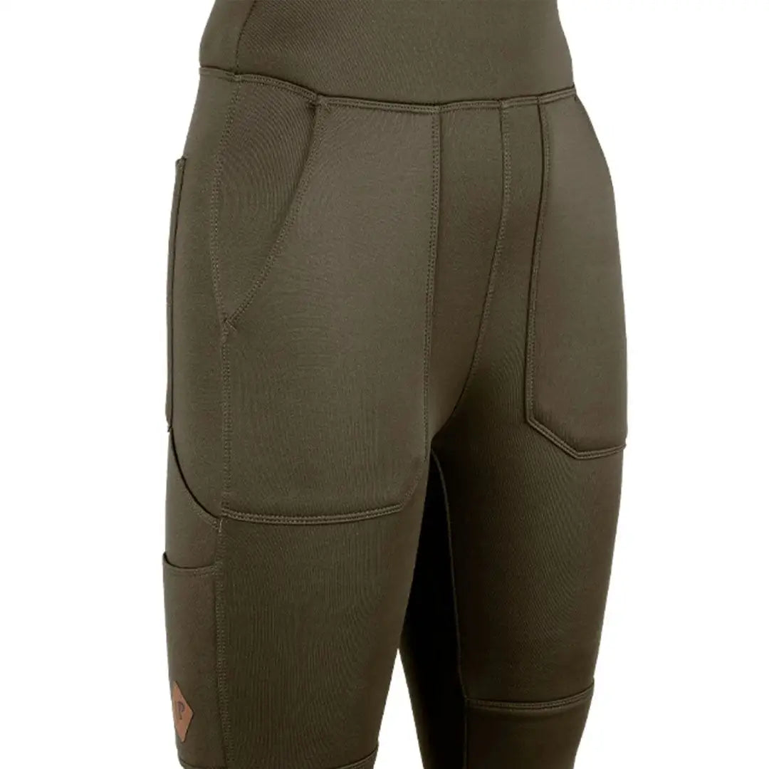 Jack Pyke ladies utility olive green high-waisted shorts with pockets