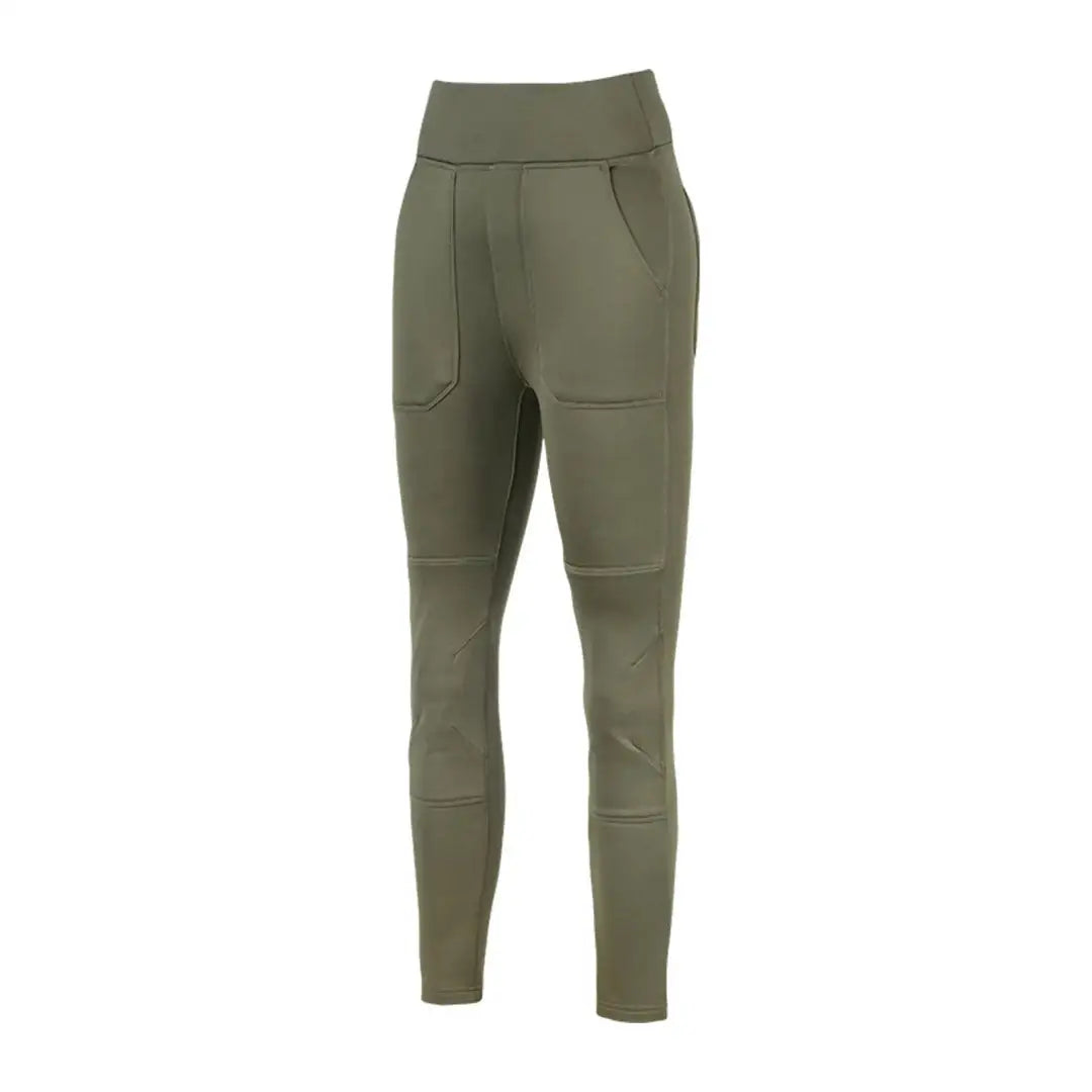 Jack Pyke ladies utility leggings in olive green with pockets and reinforced panels